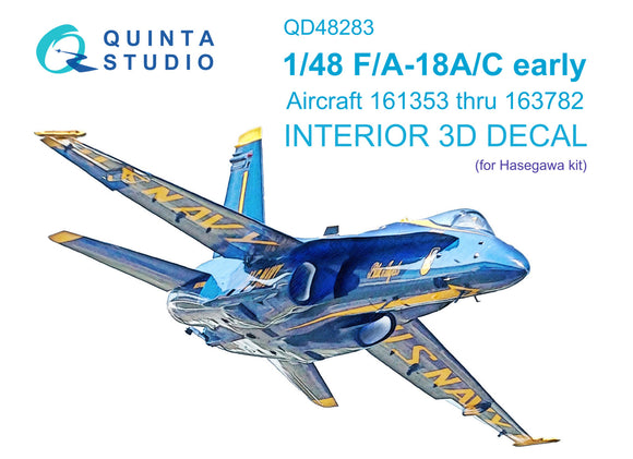 1/48 Quinta Studio F/A-18A/C Early Hornet 3D-Printed Interior (for Hasegawa kit) 48283