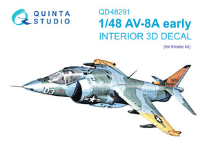 1/48 Quinta Studio Harrier AV-8A Early 3D-Printed Interior (for Kinetic kit) 48291