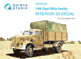 1/48 Quinta Studio Opel Blitz 3D-Printed Interior (for Tamiya/Italeri kits) 48294