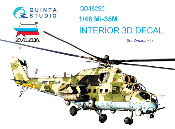 1/48 Quinta Studio Mi-35M 3D-Printed Interior (for Zvezda kit) 48295