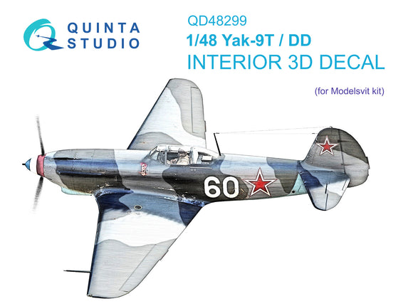 1/48 Quinta Studio Yak-9T/DD 3D-Printed Full Interior (for Modelsvit kit) 48299