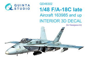 1/48 Quinta Studio F/A-18C Late Hornet 3D-Printed Interior (for Hasegawa kit) 48302