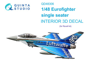 1/48 Quinta Studio Eurofighter single seater 3D-Printed Interior (for Revell kit) 48306