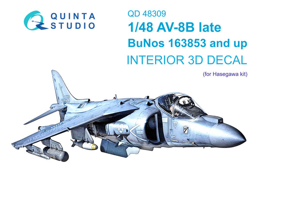 1/48 Quinta Studio AV-8B Late 3D-Printed Interior (for Hasegawa kit) 48309
