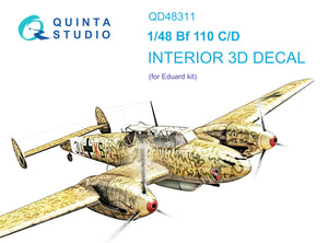 1/48 Quinta Studio Bf 110C/D 3D-Printed Interior (for Eduard kit) 48311