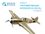 1/48 Quinta Studio P-40E/K 3D-Printed Interior (for Hesegawa kit) 48317