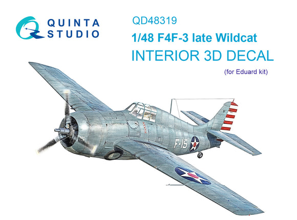 1/48 Quinta Studio F4F-3 late Wildcat 3D-Printed Interior (for Eduard) 48319