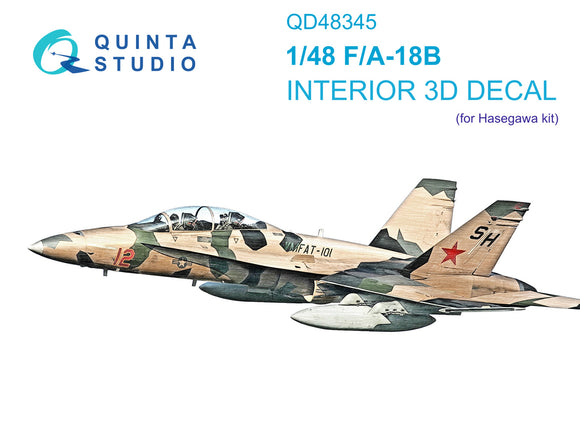 1/48 Quinta Studio F/A-18B Super Hornet 3D-Printed Full Interior (for Hasegawa kit) 48345