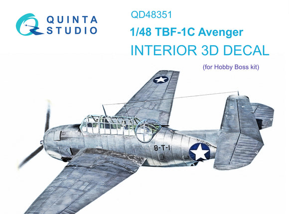 1/48 Quinta Studio TBF-1C Avenger 3D-Printed Interior (for Hobby Boss) 48351