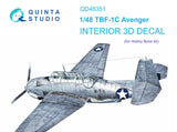 1/48 Quinta Studio TBF-1C Avenger 3D-Printed Interior (for Hobby Boss) 48351