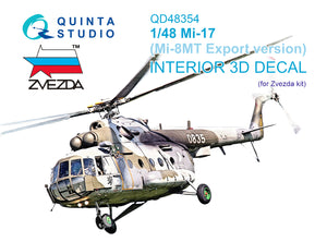 1/48 Quinta Studio Mi-17 (Mi-8MT Export version) 3D-Printed Interior (for Zvezda kit) 48354