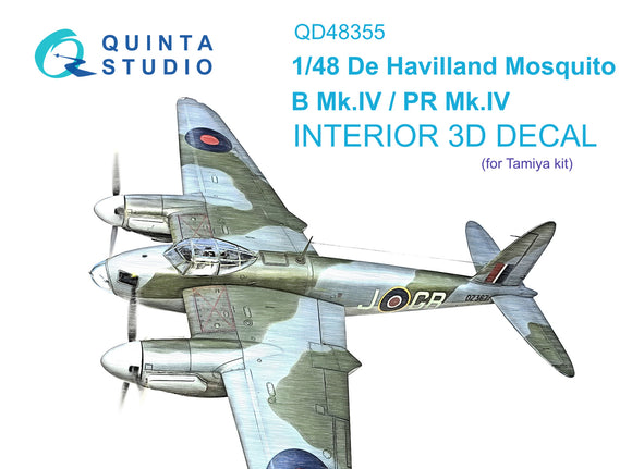 1/48 Quinta Studio DH Mosquito B Mk.IV/PR Mk.IV 3D-Printed Full Interior (Tamiya) 48355