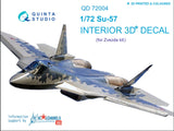 1/72 SU-57  3D-Printed Interior (for Zvezda kit) (new pro set, 2 version blue&grey panels) 72004