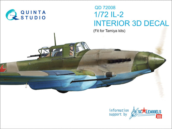 1/72 IL-2 Shturmovik  3D-Printed Interior (for Tamiya kit) 72008