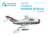1/72 Quinta Studio MiG-15 3D-Printed Interior (for Eduard kit) 72026