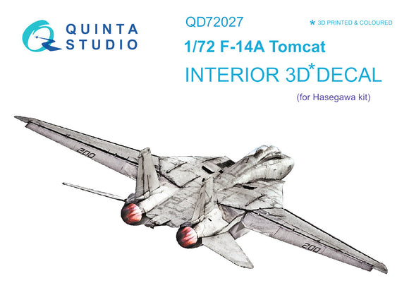 1/72 Quinta Studio F-14A 3D-Printed Interior (for Hasegawa kit) 72027