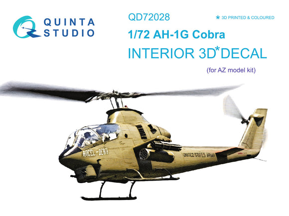 1/72 Quinta Studio Ah-1G 3D-Printed Interior (AZ models) 72028