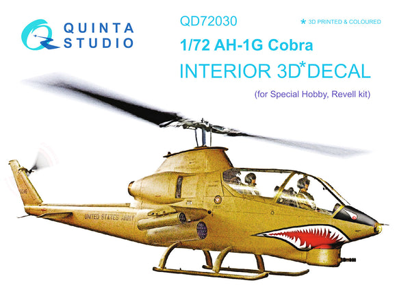 1/72 Quinta Studio Ah-1G 3D-Printed Interior (Special Hobby/Revell) 72030