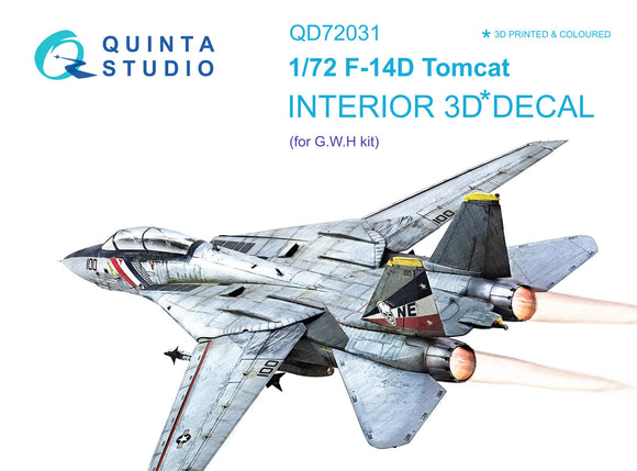 1/72 Quinta Studio F-14D 3D-Printed Interior (for GWH kit) 72031