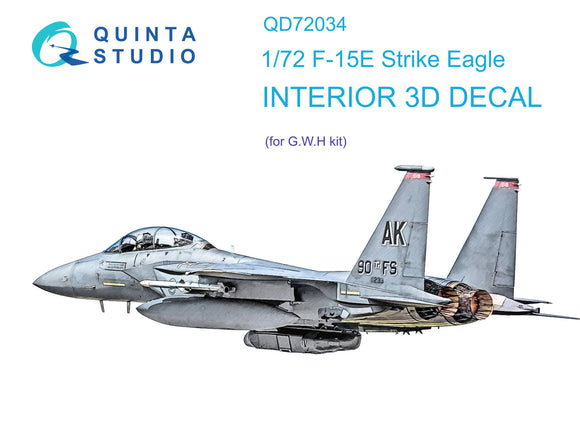 1/72 Quinta Studio F-15E 3D-Printed Interior (for GWH kit) 72034