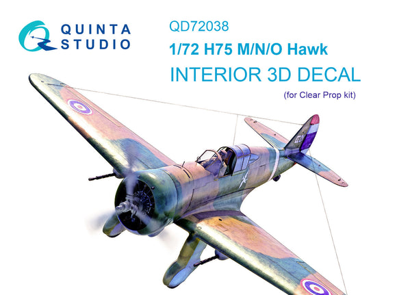 1/72 Quinta Studio Hawk H75 M/N/O 3D-Printed Interior (for Clear Prop kit) 72038