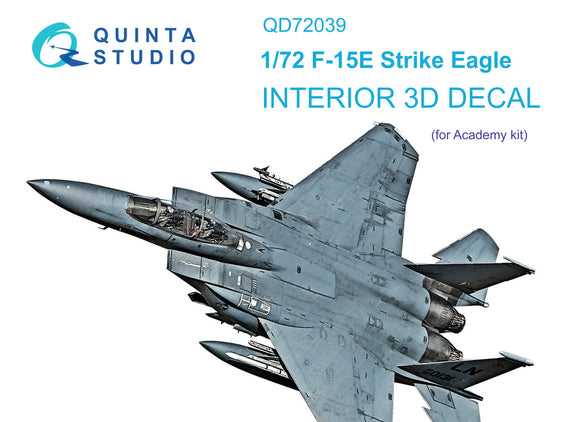 1/72 Quinta Studio F-15E 3D-Printed Interior (for Academy kit) 72039