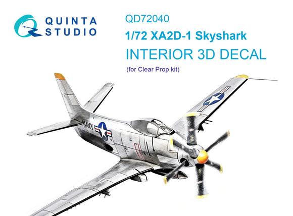1/72 XA2D-1 Skyshark 3D-Printed Interior (for Clear Prop) 72040