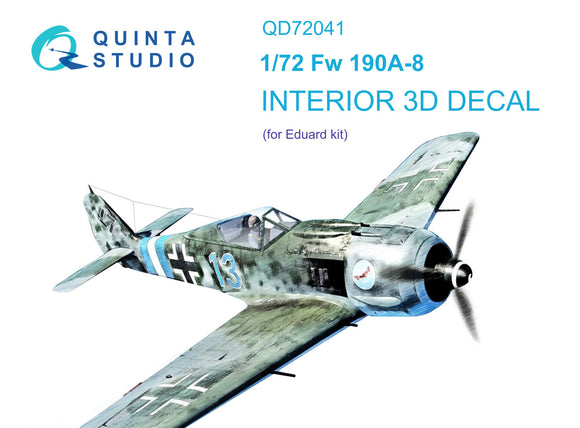 1/72 Quinta Studio Fw 190A-8 3D-Printed Interior (Eduard) 72041