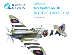 1/72 Quinta Studio Spitfire Mk.IX 3D-Printed Interior (for Eduard) 72042
