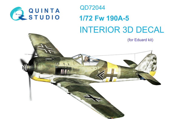 1/72 Quinta Studio Fw 190A-5 3D-Printed Interior (for Eduard kit) 72044