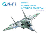 1/72 Quinta Studio MiG-29 9-13 3D-Printed Interior (for Trumpeter kit) 72045