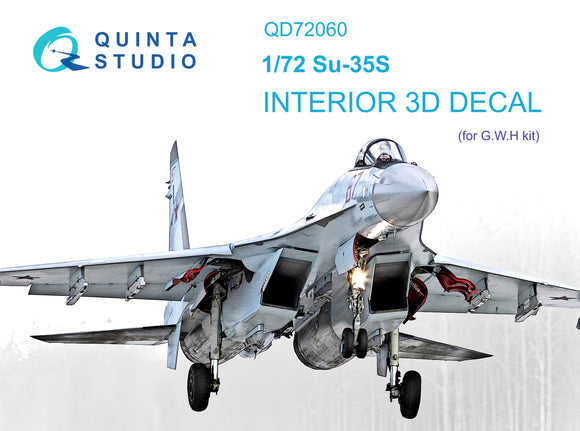 1/72 Quinta Studio Su-35S 3D-Printed Interior (for GWH kit) 72060