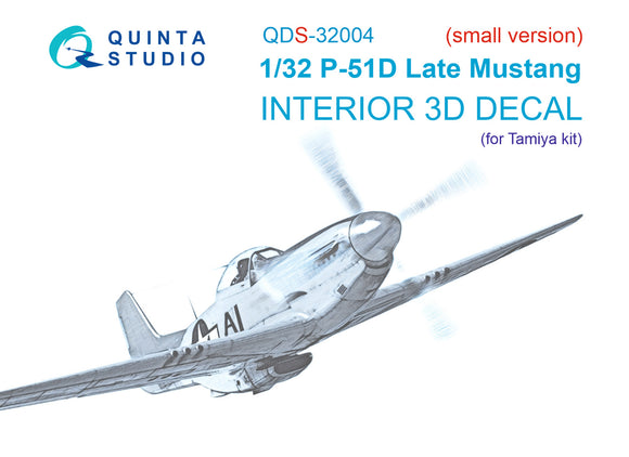 1/32 Quinta Studio P-51D (Late) 3D-Printed Panel Only Kit (for Tamiya kit) QDS 32004