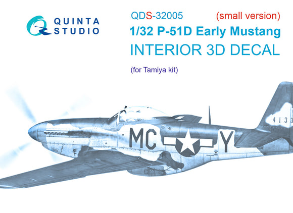 1/32 Quinta Studio P-51D (Early) 3D-Printed Panel Only Kit (for Tamiya kit) QDS 32005
