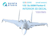 1/32 Quinta Studio Su-30SM 3D-Printed Interior Mini version, Panels only (conversion for HobbyBoss Su-30MKK) QDS32095