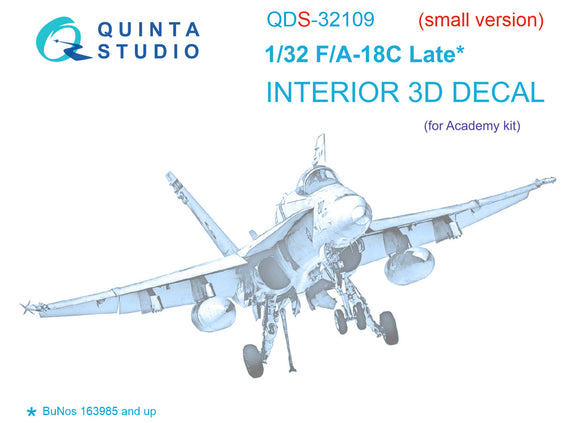 1/32 Quinta Studio F/A-18C Late 3D-Printed Panels Only (for Academy kit) QDS 32109