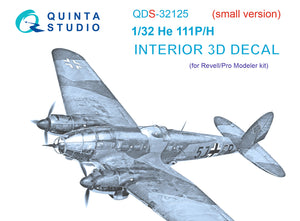 1/32 Quinta Studio He 111 P/H 3D-Printed Panels Only Set (for Revell/ProModeler kit) QDS-32125