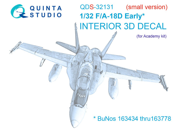 1/32 Quinta Studio F/A-18D 3D-Printed Panels Only (for Academy kit) QDS 32131