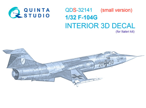 1/32 Quinta F-104G 3D-Printed Interior PARTIAL SET (for Italeri kit) QDS-32141