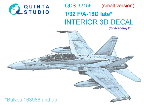 1/32 Quinta Studio F/A-18D Late 3D-Printed Panels Only (for Academy kit) QDS 32156