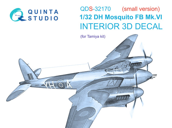1/32 Quinta Studio DH Mosquito FB Mk.VI 3D-Printed Panels Only Kit (for Tamiya kit) QDS 32170