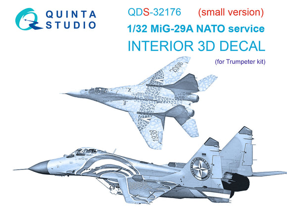 1/32 Quinta Studio MiG-29A NATO service 3D-Printed Panels Only (for Trumpeter kit) QDS 32176