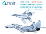 1/32 Quinta Studio MiG-29A NATO service 3D-Printed Panels Only (for Trumpeter kit) QDS 32176