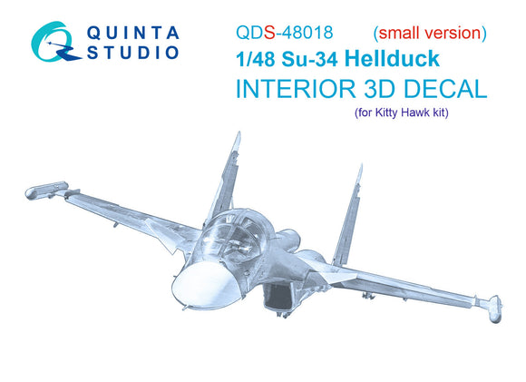 1/48 Quinta Studio Su-34 3D-Printed Panels Only (for Kitty Hawk kit) QDS-48018