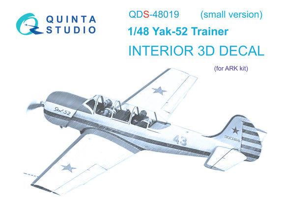 1/48 Quinta Studio Yak-52 3D-Printed Interior, Mini Set, Panels Only (for ARK kit) QDS48019
