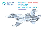 1/48 F/A-18A Hornet 3D-Printed Panel Only Set (for HobbyBoss) QDS 48277