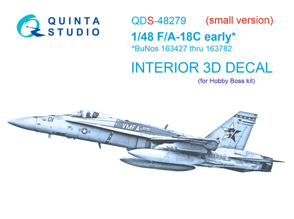 1/48 Quinta Studio F/A-18C Early Hornet 3D-Printed Panel Only Set (for HobbyBoss) QDS 48279