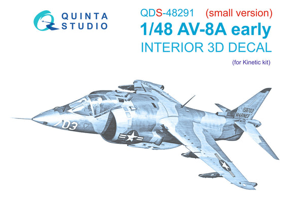 1/48 Quinta Studio Harrier AV-8A Early 3D-Printed Panel Only Kit (for Kinetic kit) QDS 48291