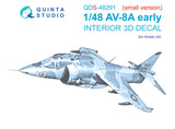 1/48 Quinta Studio Harrier AV-8A Early 3D-Printed Panel Only Kit (for Kinetic kit) QDS 48291