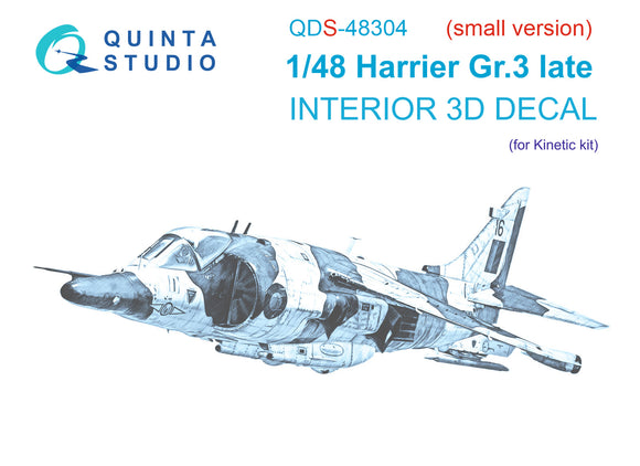 1/48 Quinta Studio Harrier Gr.3 late 3D-Printed Panel Only Kit (for Kinetic kit) QDS 48304